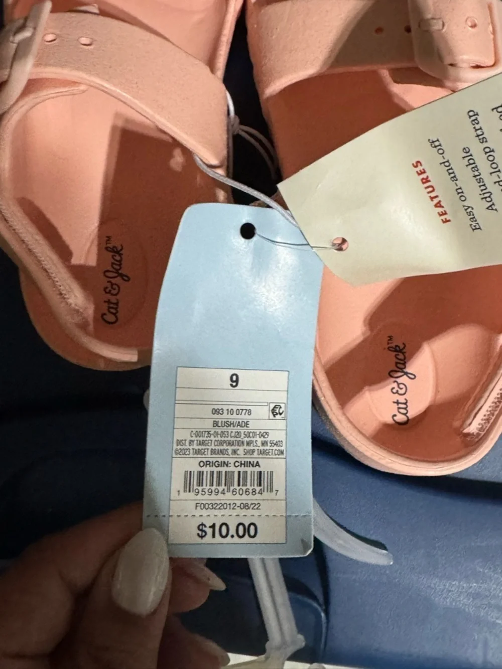 Size 9 Girls Cat & Jack Blush Kids' Buckle Sandals